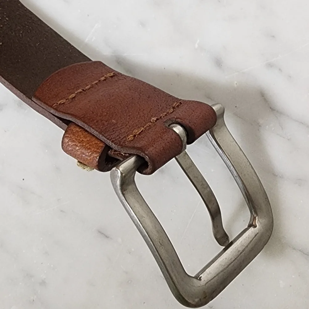 Brown Laced Leather Belt - Women's Size 34/35 Two Tone Western 1